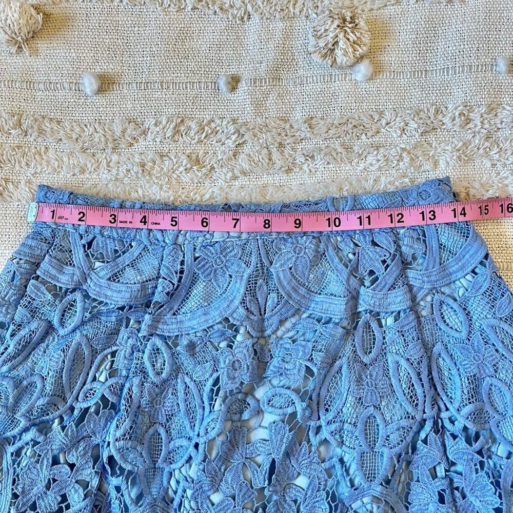 Lovers & Friends Mai Tai Scalloped Lace Trim Mini Skirt Crystal blue medium - Picture 9 of 11